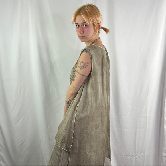 Minkas Taupe Lagenlook Maxi Apron Dress - Picture 3 of 13